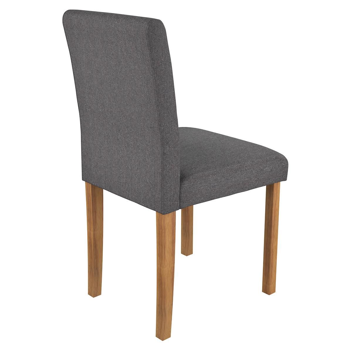 Rendez vous déco Lot de 2 chaises en tissu gris foncé et pieds en bois d'hévéa - Havane