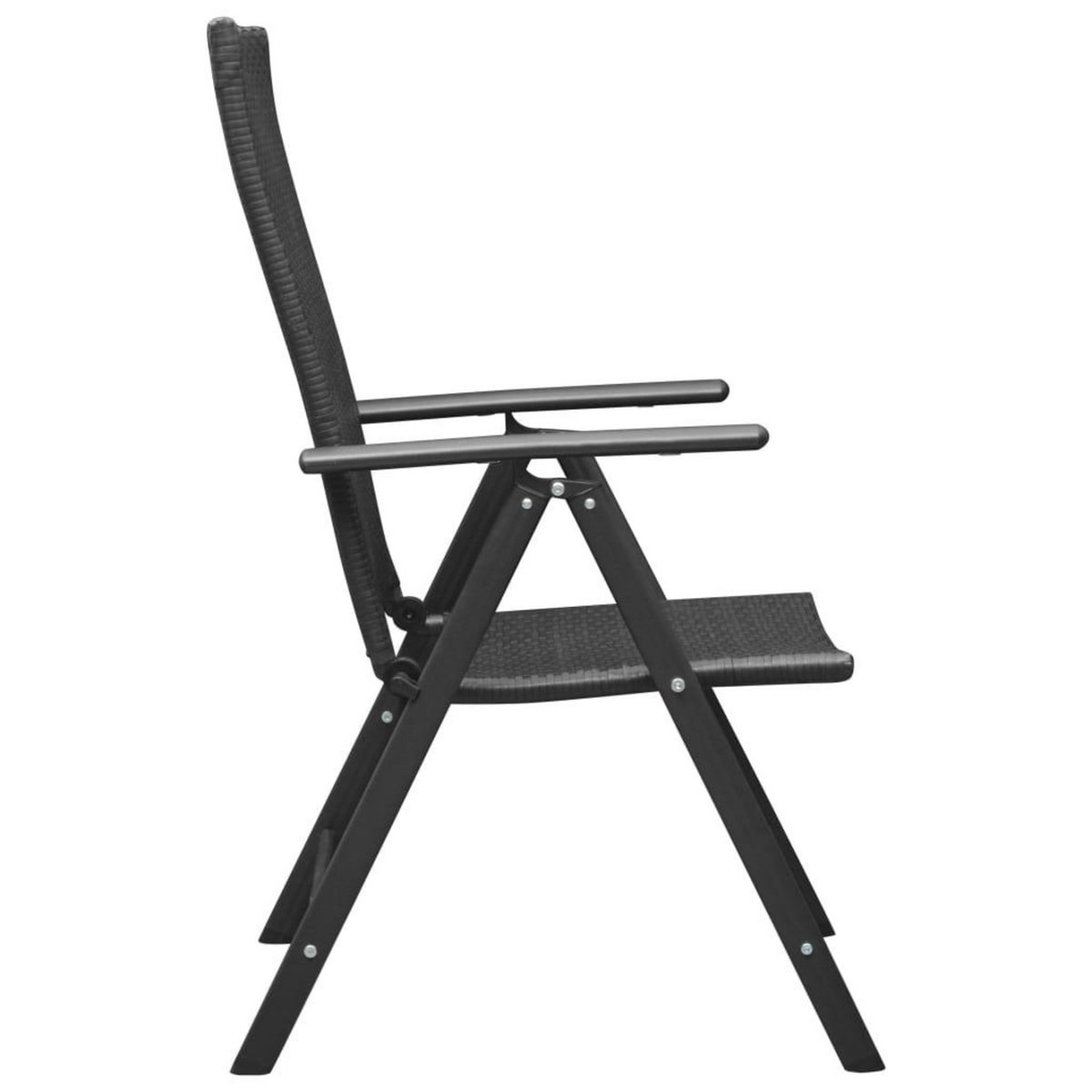 VIDAXL Chaises de jardin lot de 4 Resine tressee Noir