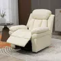 HOMCOM Fauteuil releveur inclinable avec repose-pied ajustable - fauteuil de relaxation électrique - revêtement synthétique crème