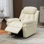 Voir la diapositive 4 : HOMCOM Fauteuil releveur inclinable avec repose-pied ajustable - fauteuil de relaxation électrique - revêtement synthétique crème
