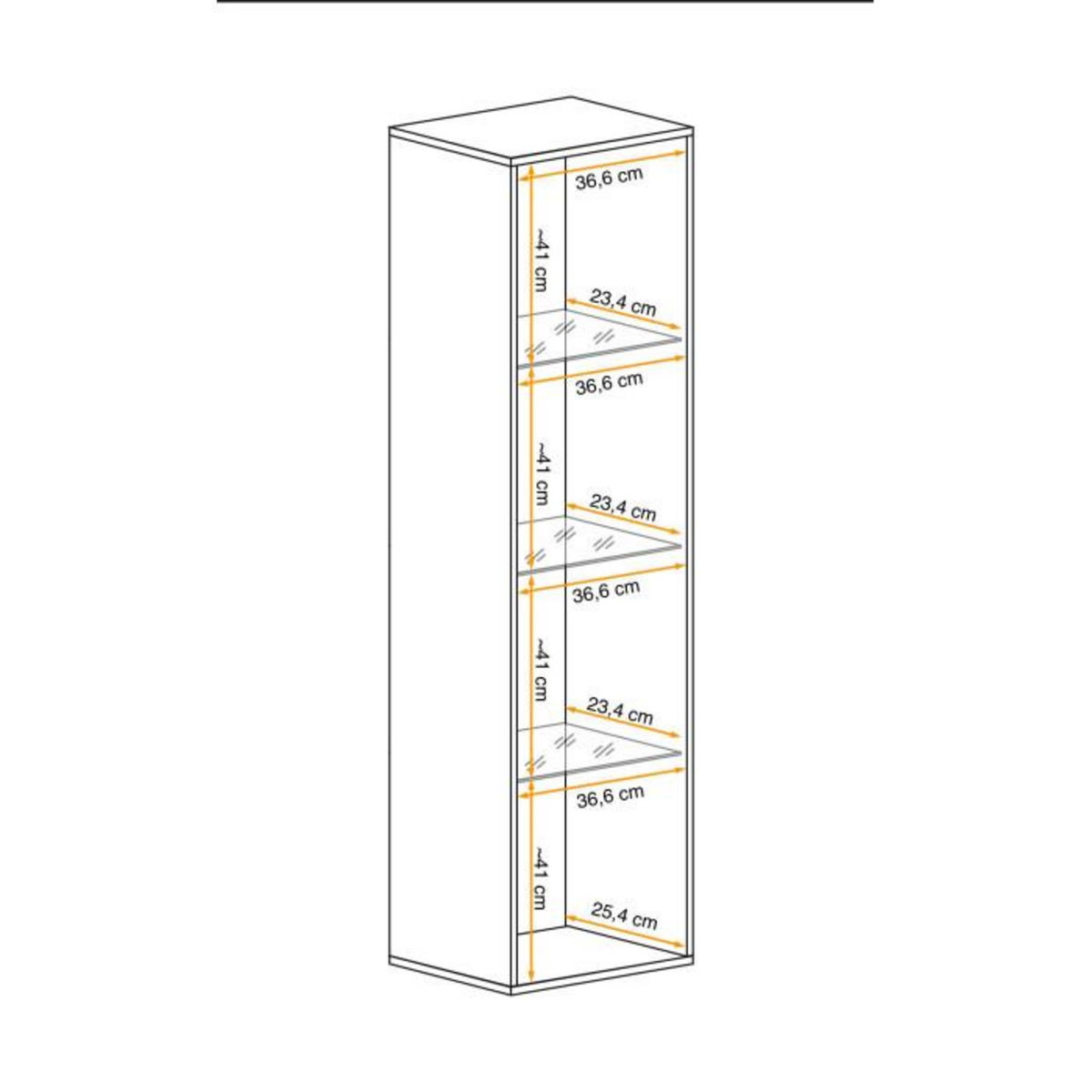 Paris Prix Vitrine LED Murale Design  Fly III  170cm Blanc