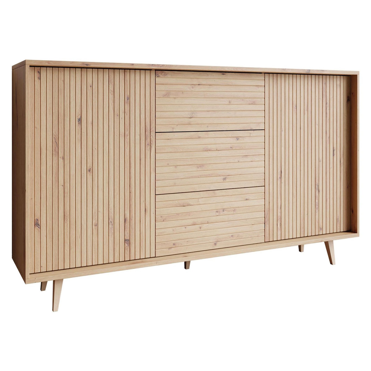 BEST MOBILIER Diego - buffet - effet bois - 3 tiroirs et 2 portes - 180 cm