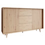 Voir la diapositive 1 : BEST MOBILIER Diego - buffet - effet bois - 3 tiroirs et 2 portes - 180 cm