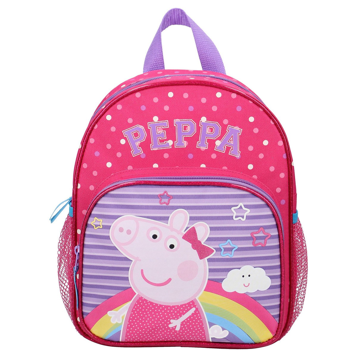 Sac maternelle rose avec prochette avant Peppa Pig