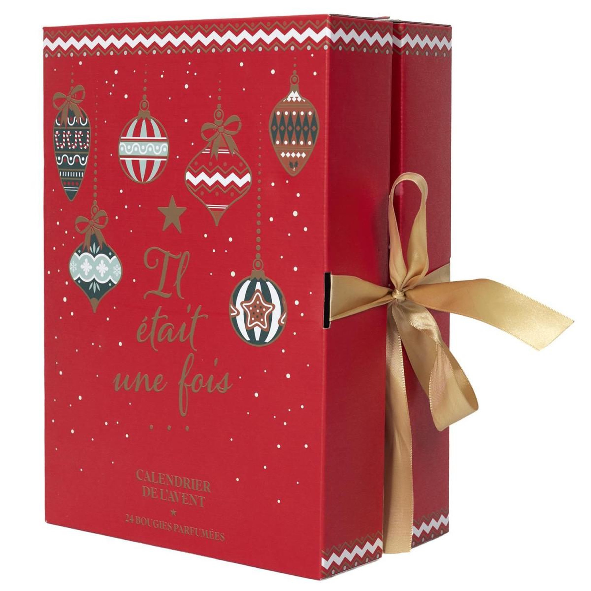 Voir la diapositive 2 : The Home Deco Factory Calendrier de l'avent 24 bougies parfumées  noël  30cm rouge