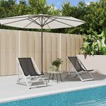 VIDAXL Chaises de plage pliantes lot de 2 gris aluminium et textilene