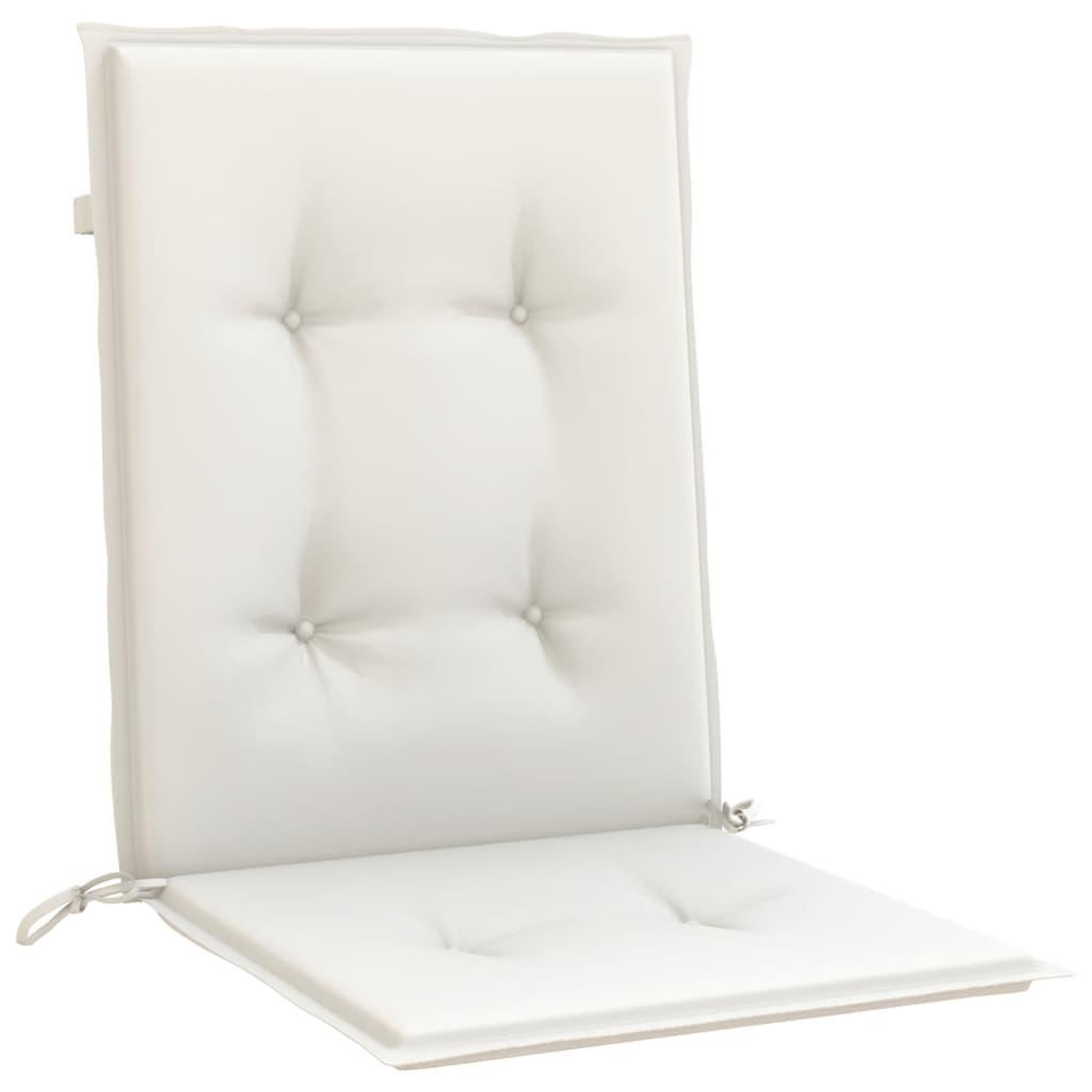 Voir la diapositive 5 : VIDAXL Coussins de chaise a dossier bas lot de 2 creme melange tissu