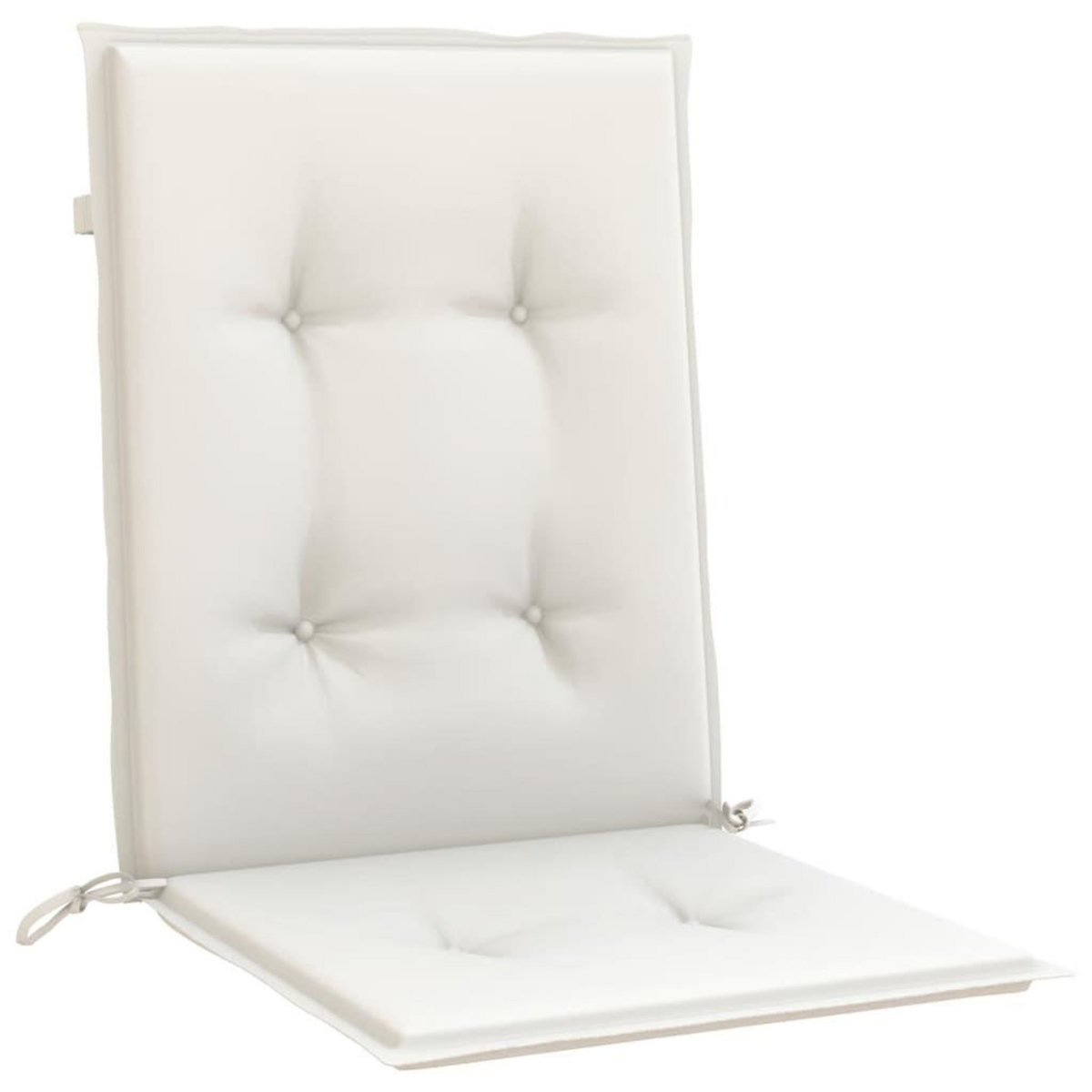 VIDAXL Coussins de chaise a dossier bas lot de 2 creme melange tissu