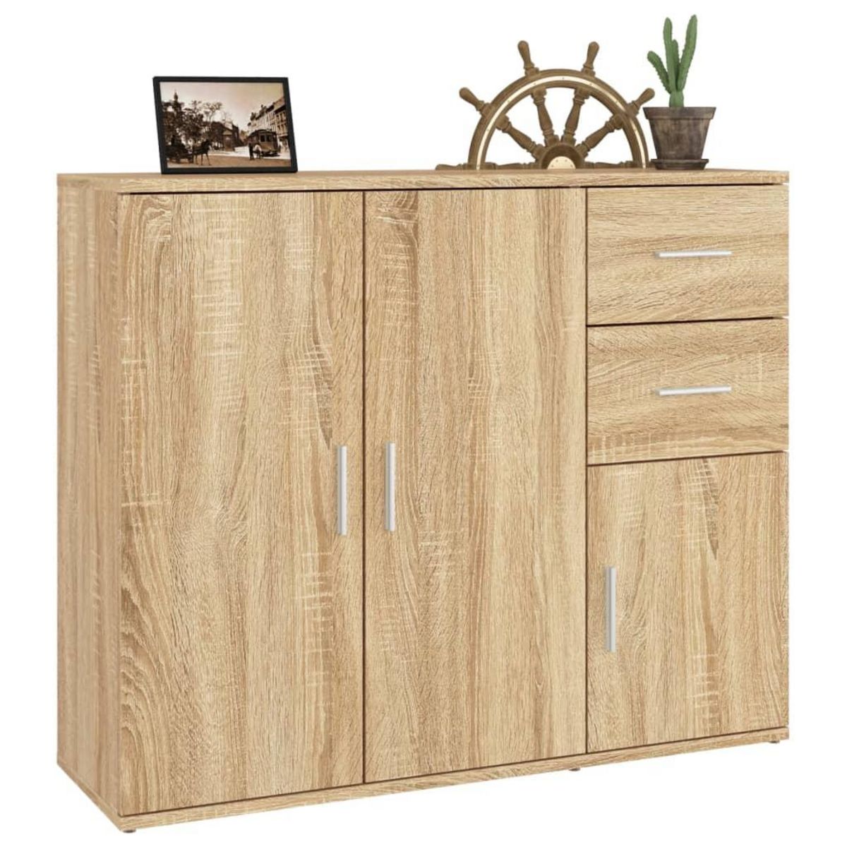 VIDAXL Buffet Chene sonoma 91x29,5x75 cm Bois d'ingenierie