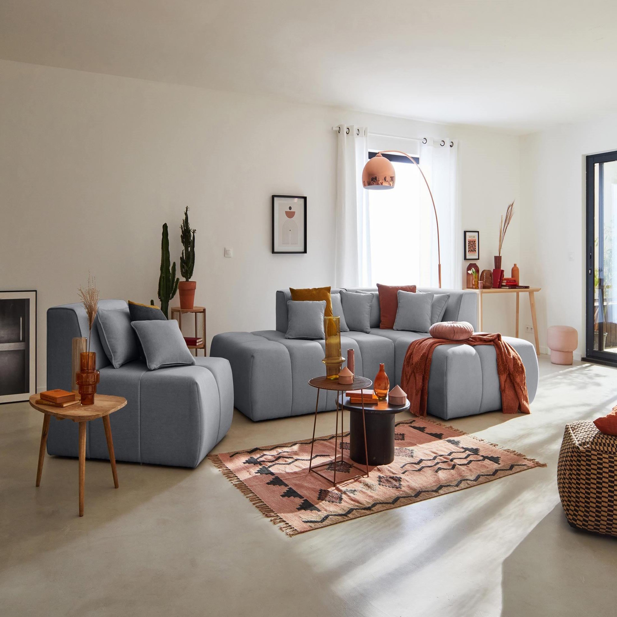 Voir la diapositive 3 : LISA DESIGN Caracas - canapé modulable d'angle droit - 5 places - en tissu