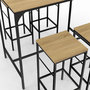 Voir la diapositive 6 : ID MARKET Ensemble table haute de bar DETROIT 100 cm et 4 tabourets bois et métal noir design industriel