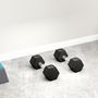 Voir la diapositive 2 : HOMCOM Lot de 2 haltères courtes hexagonales - ensemble d'haltères courtes - total 12 Kg - métal caoutchouc noir