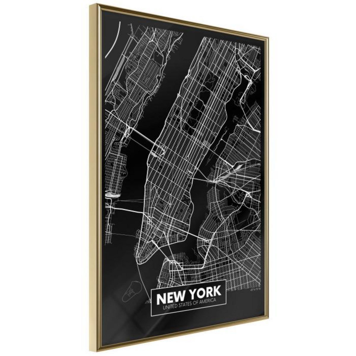 Paris Prix Affiche Murale Encadrée  City Map New York Dark