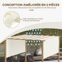 Voir la diapositive 5 : OUTSUNNY Toile de rechange pour pergola 3 x 3 m polyester haute densité 180 g/m² beige