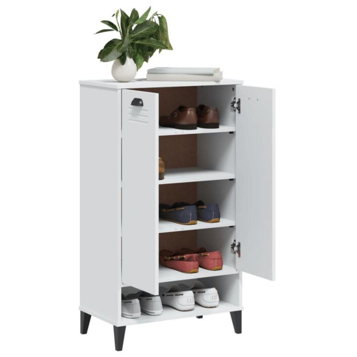 VIDAXL Armoire à chaussures VIKEN blanc bois d ingénierie