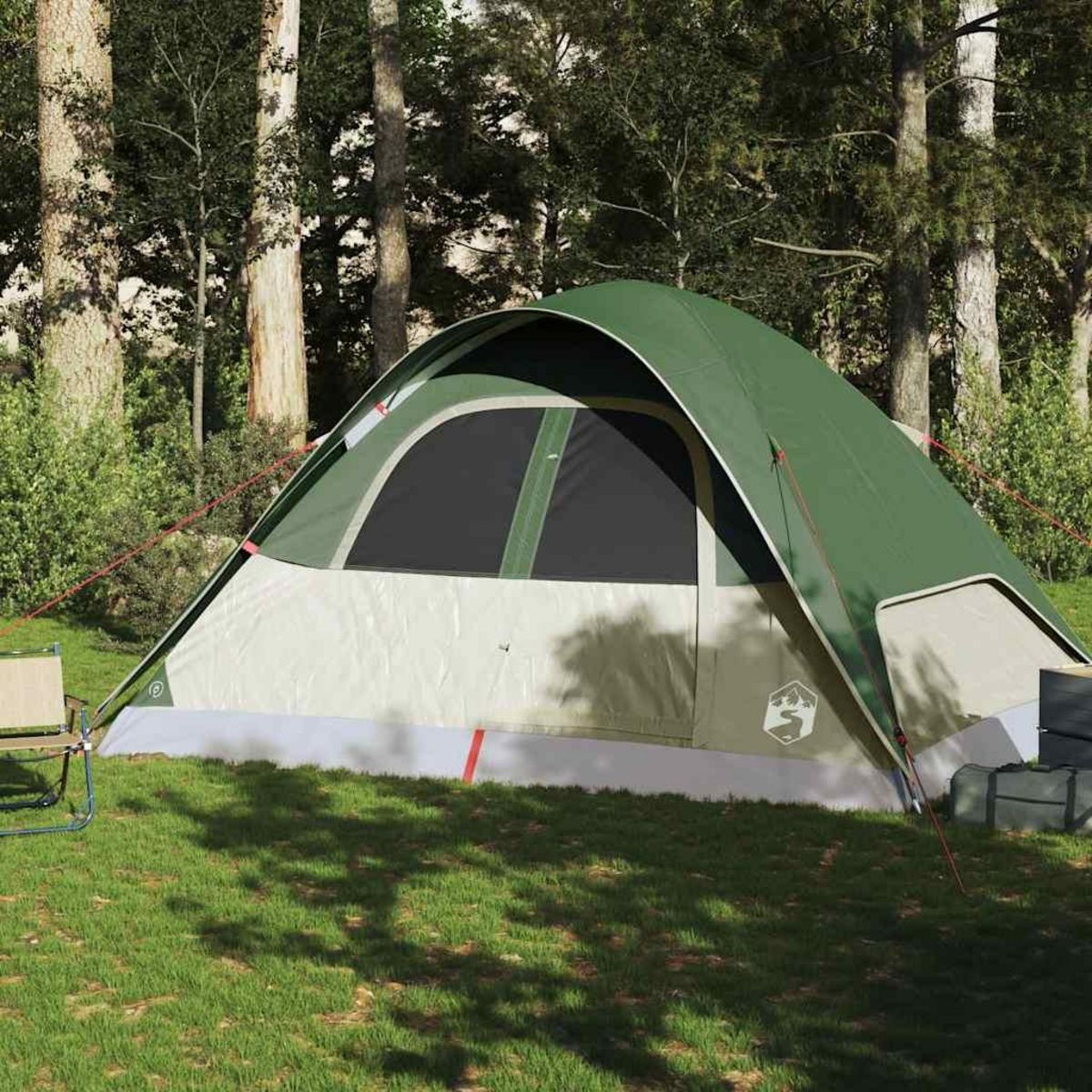 VIDAXL Tente familiale a dome 6 personnes vert impermeable