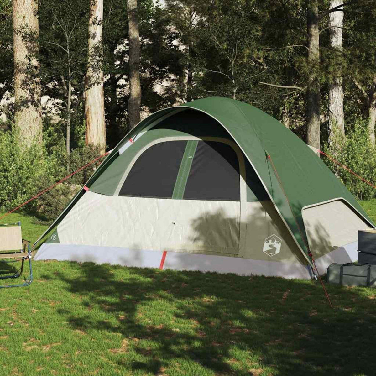 VIDAXL Tente familiale a dome 6 personnes vert impermeable