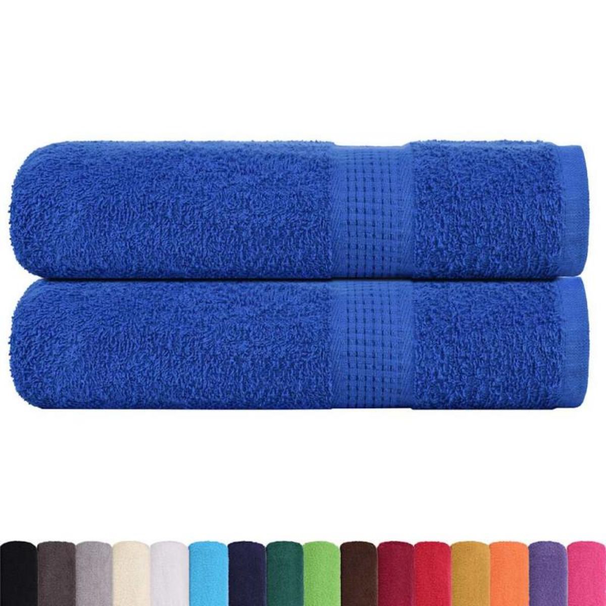 VIDAXL Serviettes de douche 2 pcs bleu 70x140 cm 360 g m² 100% coton