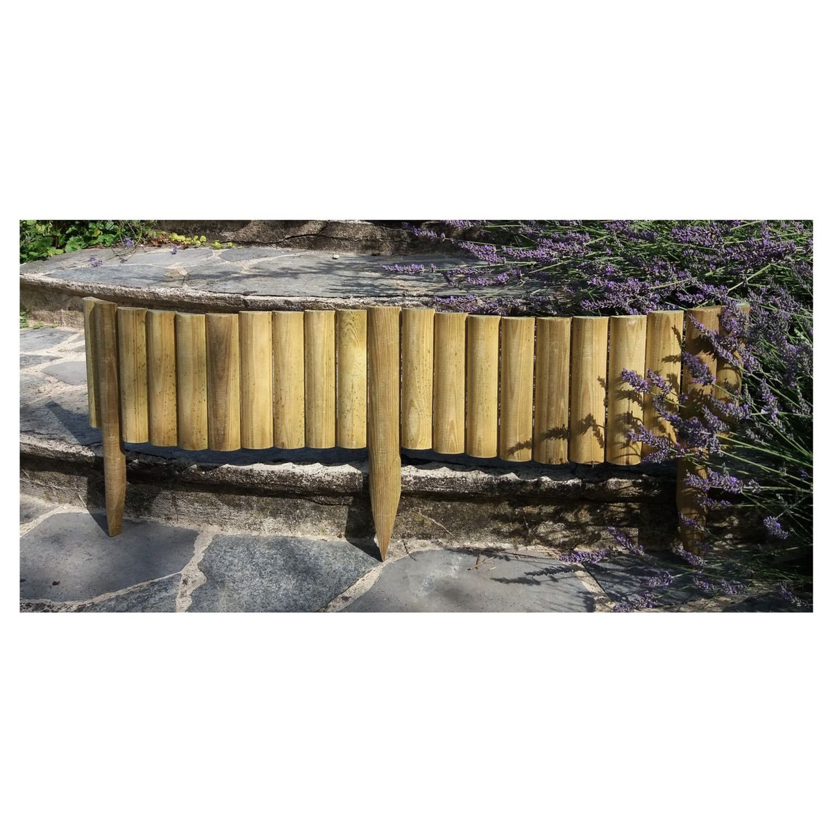 Bordure de jardin 1/2 rondin souple diam 5x20/40 L105cm - vertical