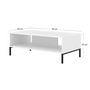 Voir la diapositive 4 : BEST MOBILIER Lara - table basse - pieds noirs - 90 cm