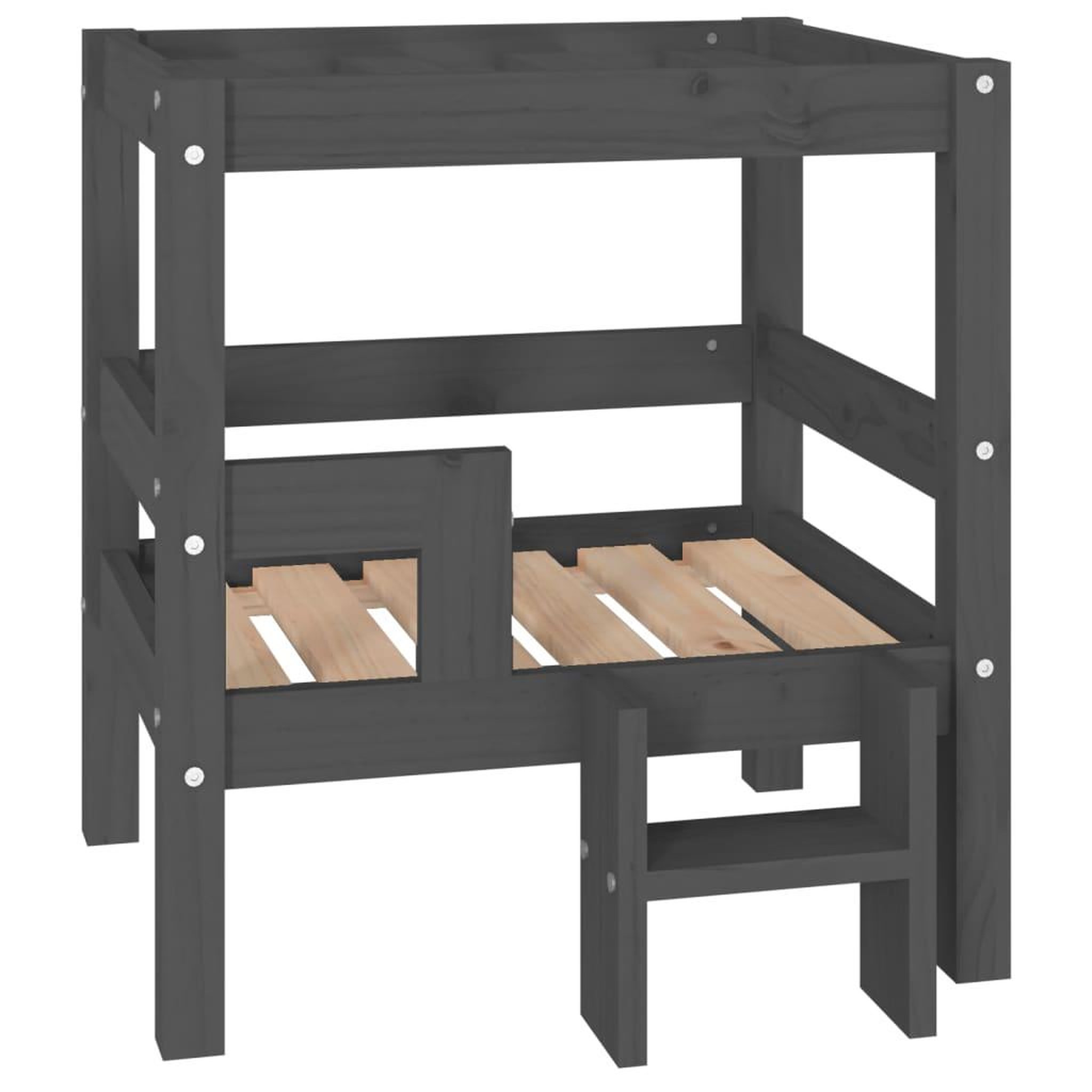 Voir la diapositive 2 : VIDAXL Lit pour chien Gris 55,5x53,5x60 cm Bois de pin solide