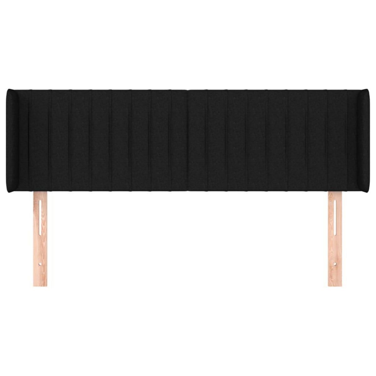 VIDAXL Tete de lit avec oreilles Noir 147x16x78/88 cm Tissu