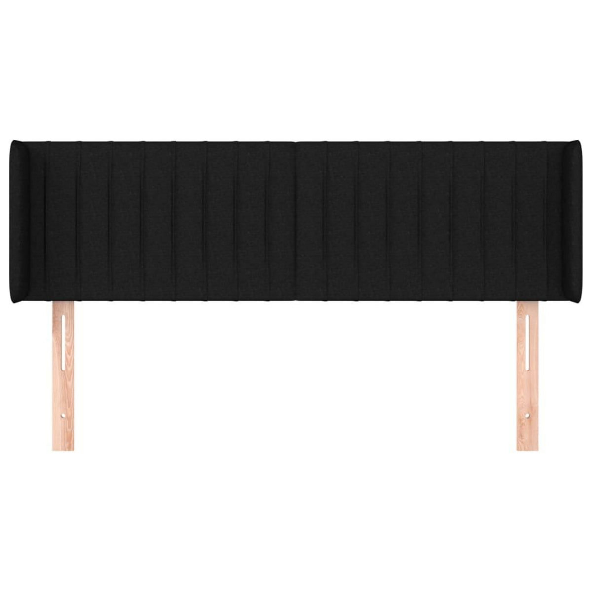 VIDAXL Tete de lit avec oreilles Noir 147x16x78/88 cm Tissu