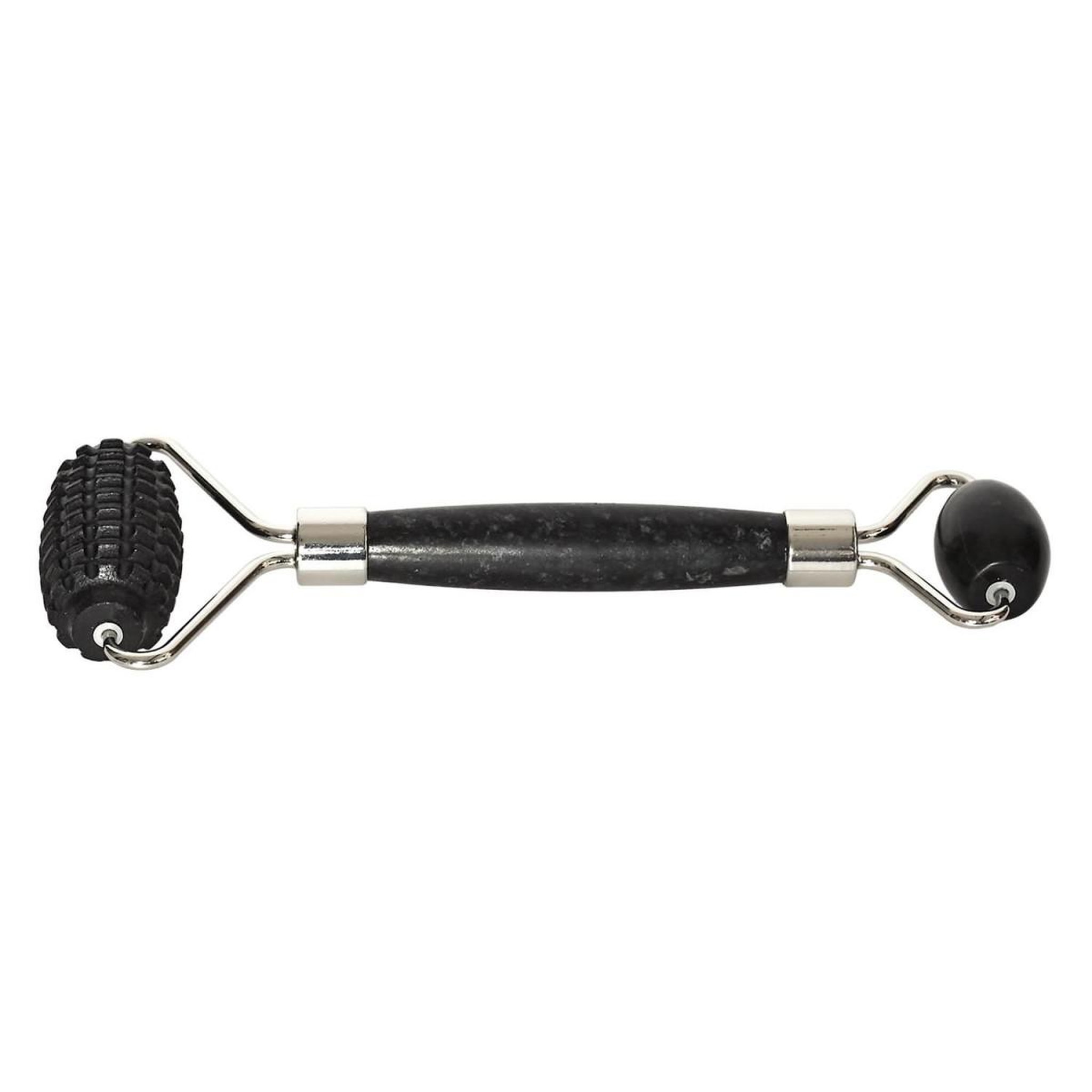 Voir la diapositive 2 : Cosmetic Club Rouleau de massage 2 en 1  jade  14cm noir