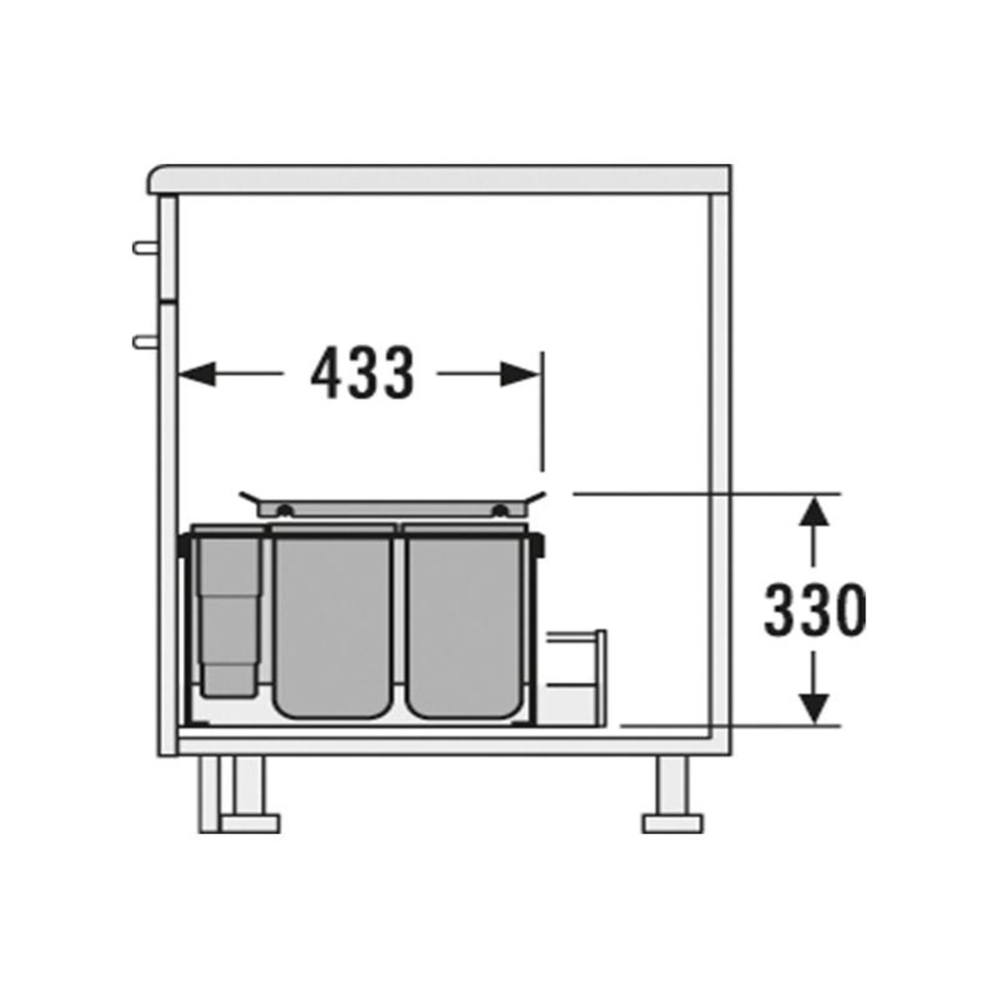 Voir la diapositive 3 : HAILO Poubelle de cuisine encastrable pour tiroir coulissant 30l hailo as xxl 450