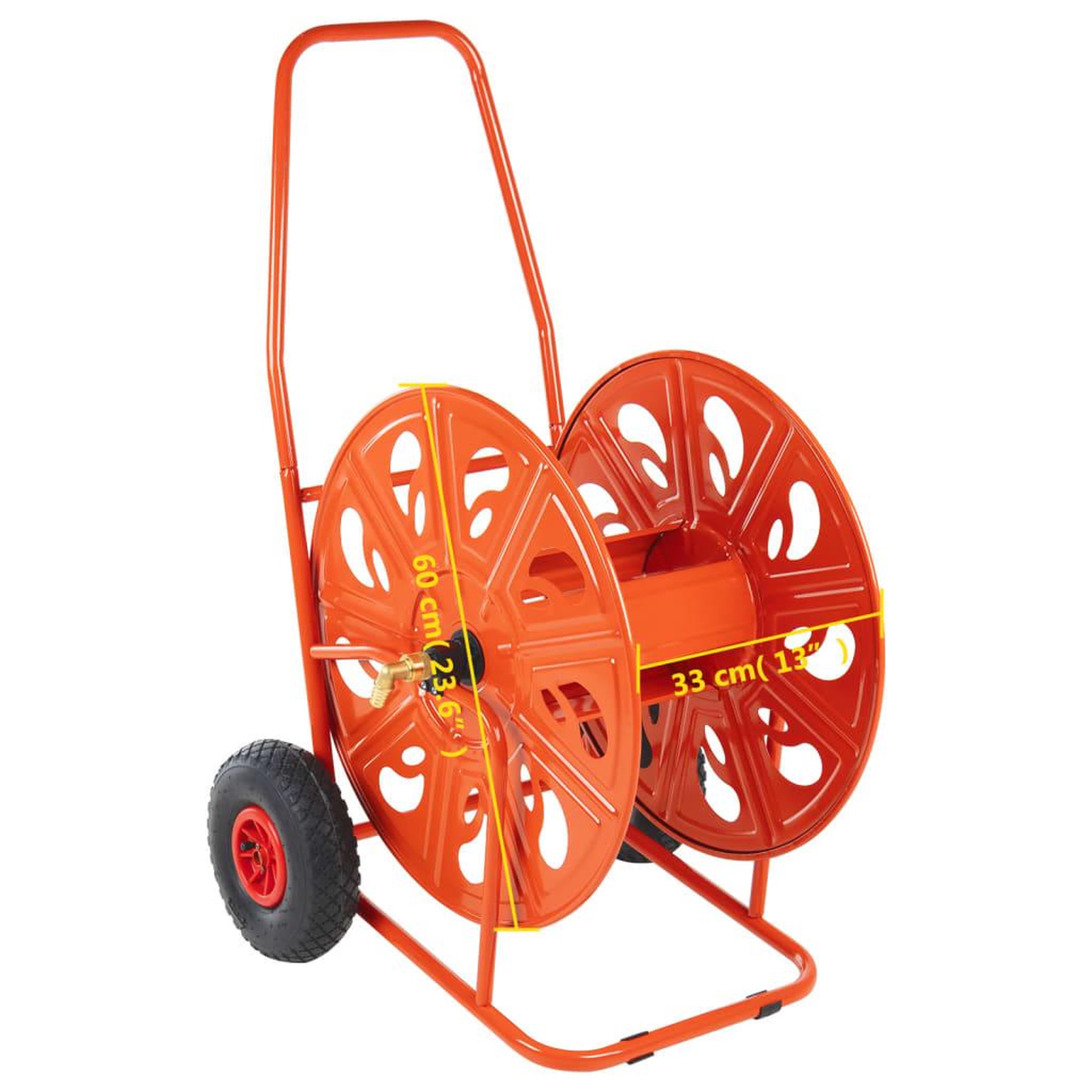Voir la diapositive 6 : VIDAXL Chariot d'enrouleur pour tuyau de 140 m 3/4  acier