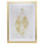 ATMOSPHERA Cadre Déco  Feuille  50x70cm Or & Blanc