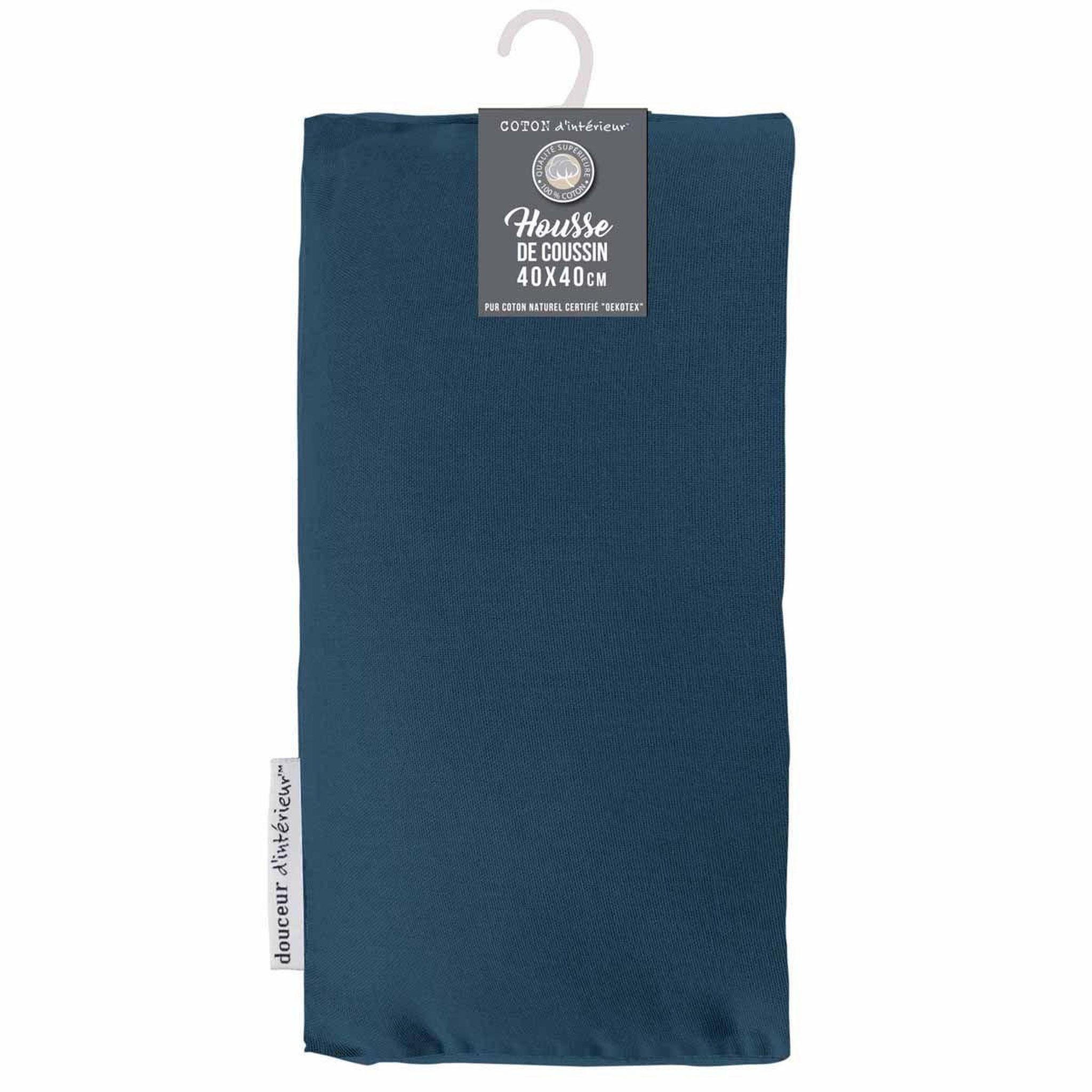 Voir la diapositive 6 : Douceur d'Intérieur Housse de coussin  panama  40x40cm bleu marine