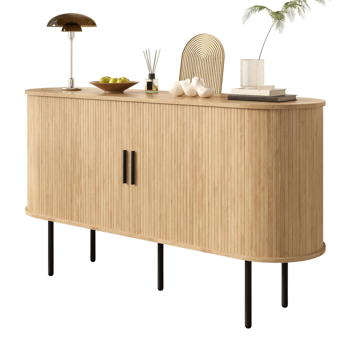 MERAX Buffet 2 porte(s) 0 tiroir(s) - 140 cm naturel mdf