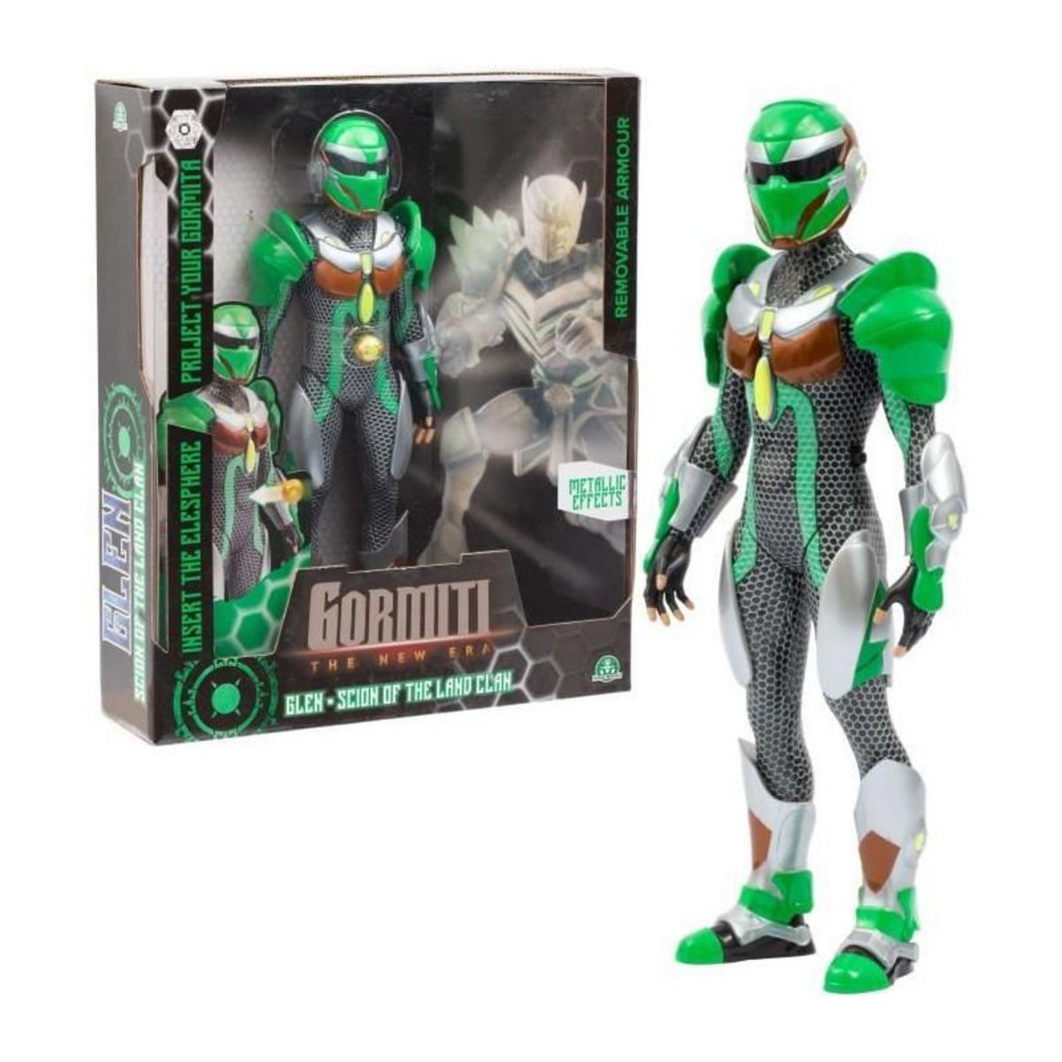 Figurine articulée - GORMITI - Scion avec projecteur Terre - Glen - 27 cm - a partir de 4 ans - GRV054