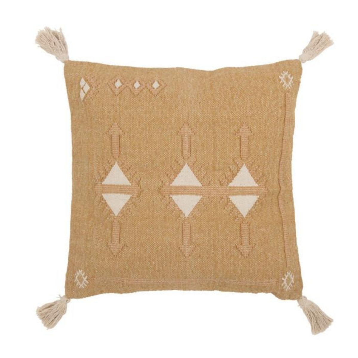 Paris Prix Coussin Déco Triangle  Bali  50x50cm Naturel & Beige