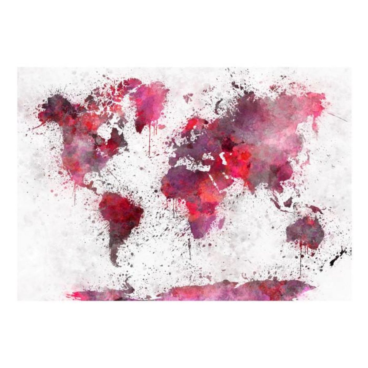 Paris Prix Papier Peint  World Map : Red Watercolors