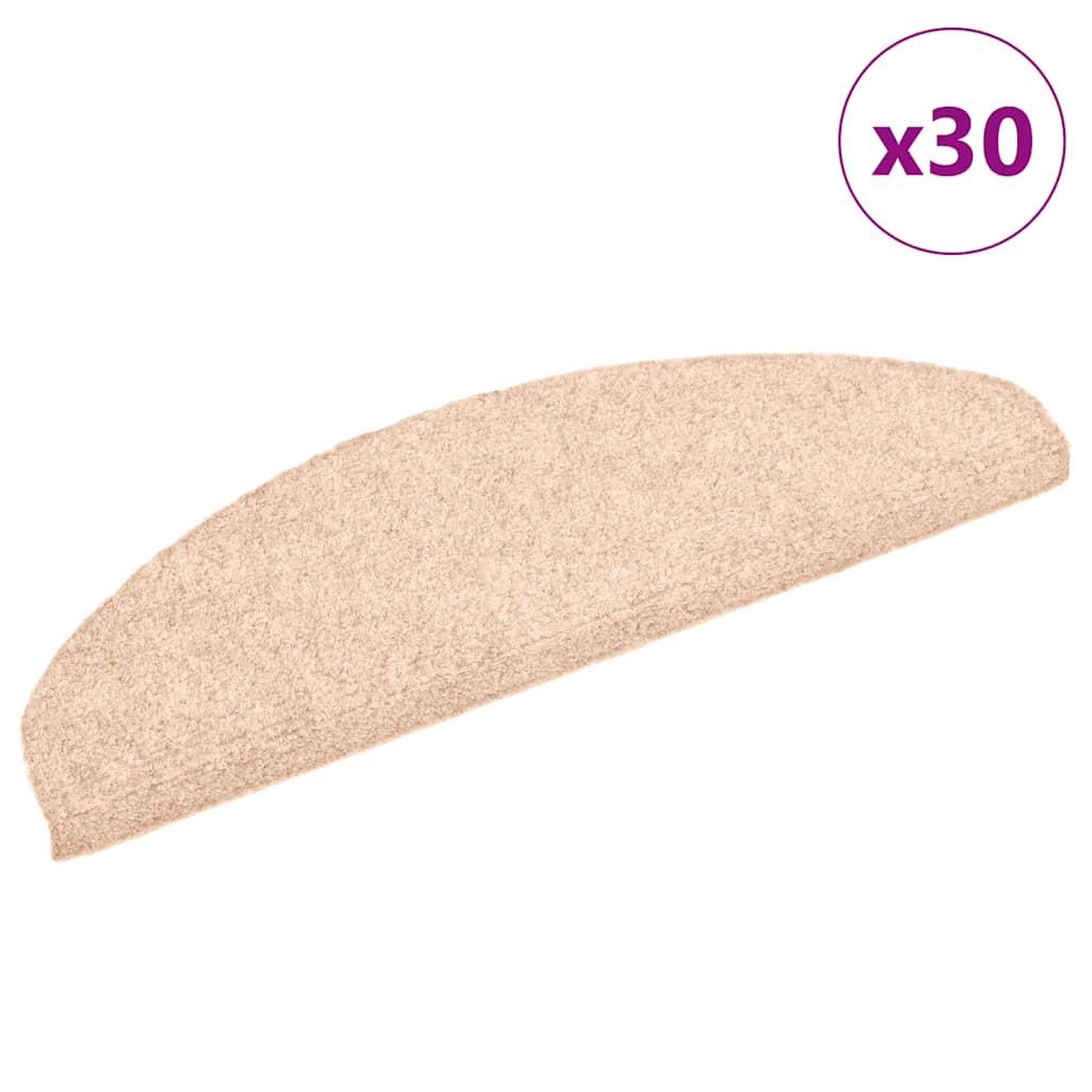 VIDAXL Tapis d'escalier autocollant 30 pcs creme 65x21x4 cm