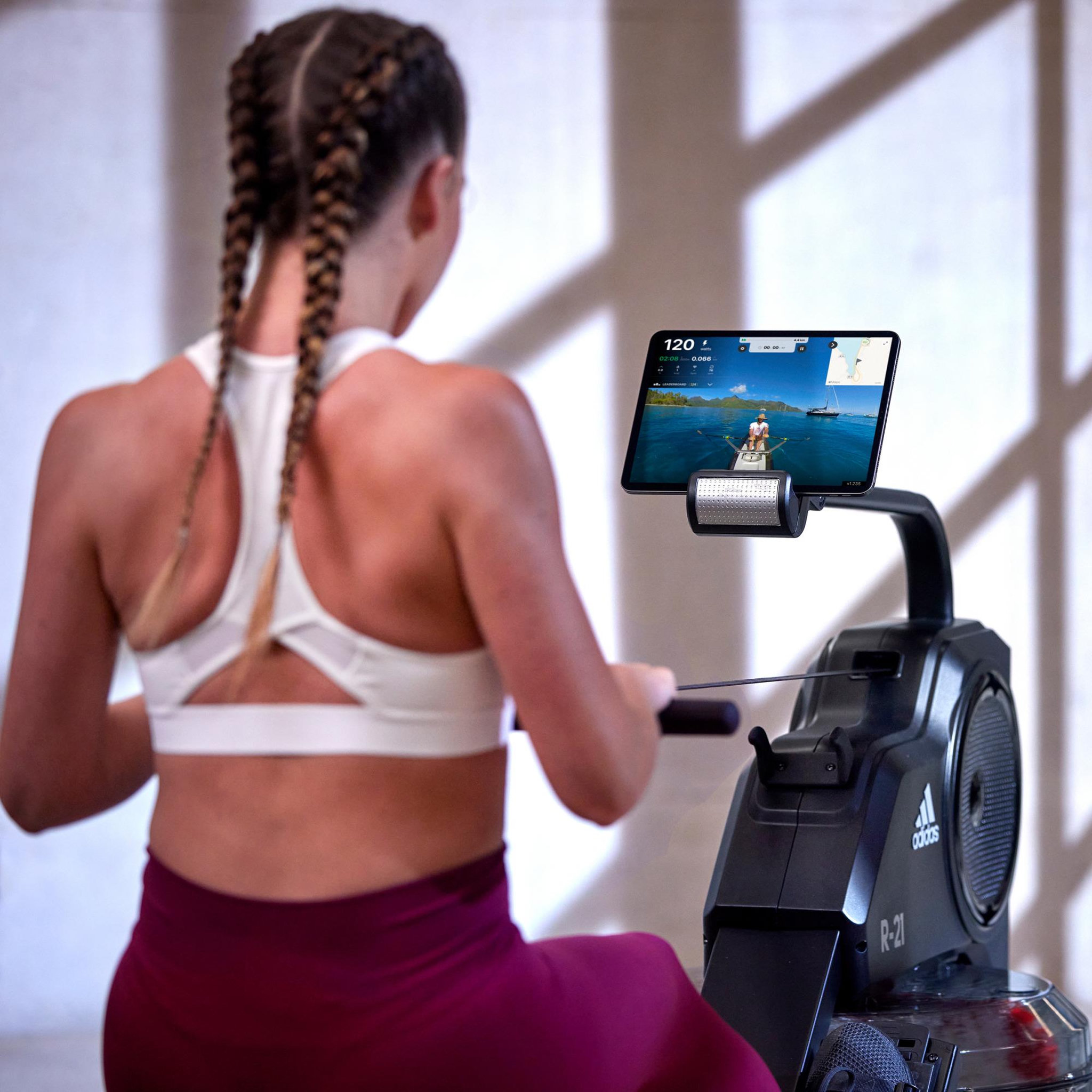 Voir la diapositive 5 : Adidas Rameur de fitness à eau - adidas - modèle r-21 - maison/appartement - ecran led - 7 niveaux d'eau