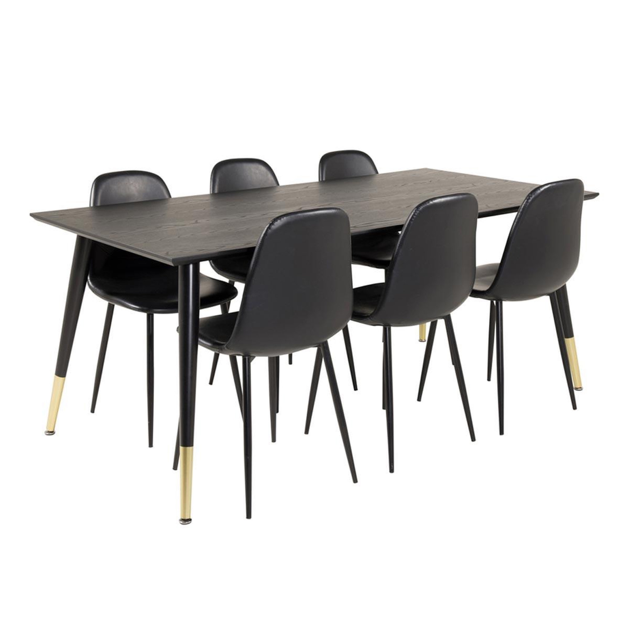 Paris Prix Ensemble table à manger & 6 chaises  dipp & polar  180cm noir