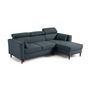 Voir la diapositive 3 : BEST MOBILIER Alicante - canapé d'angle réversible convertible avec têtières - coffre - 4 places - en tissu texturé