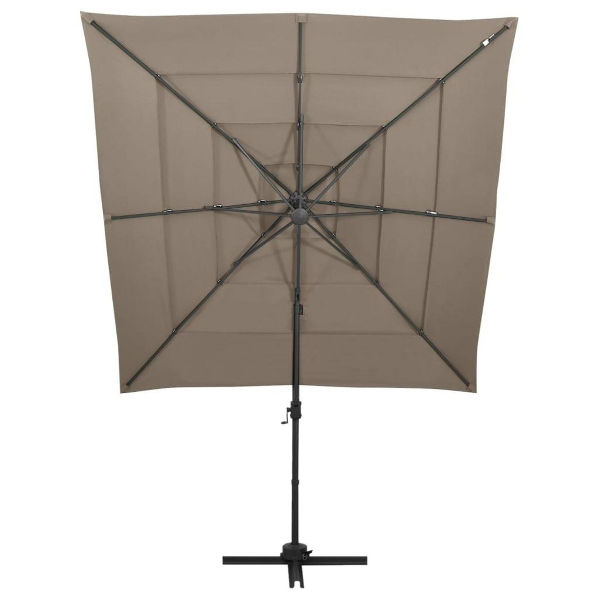 VIDAXL Parasol de jardin a 4 niveaux avec mat en aluminium taupe