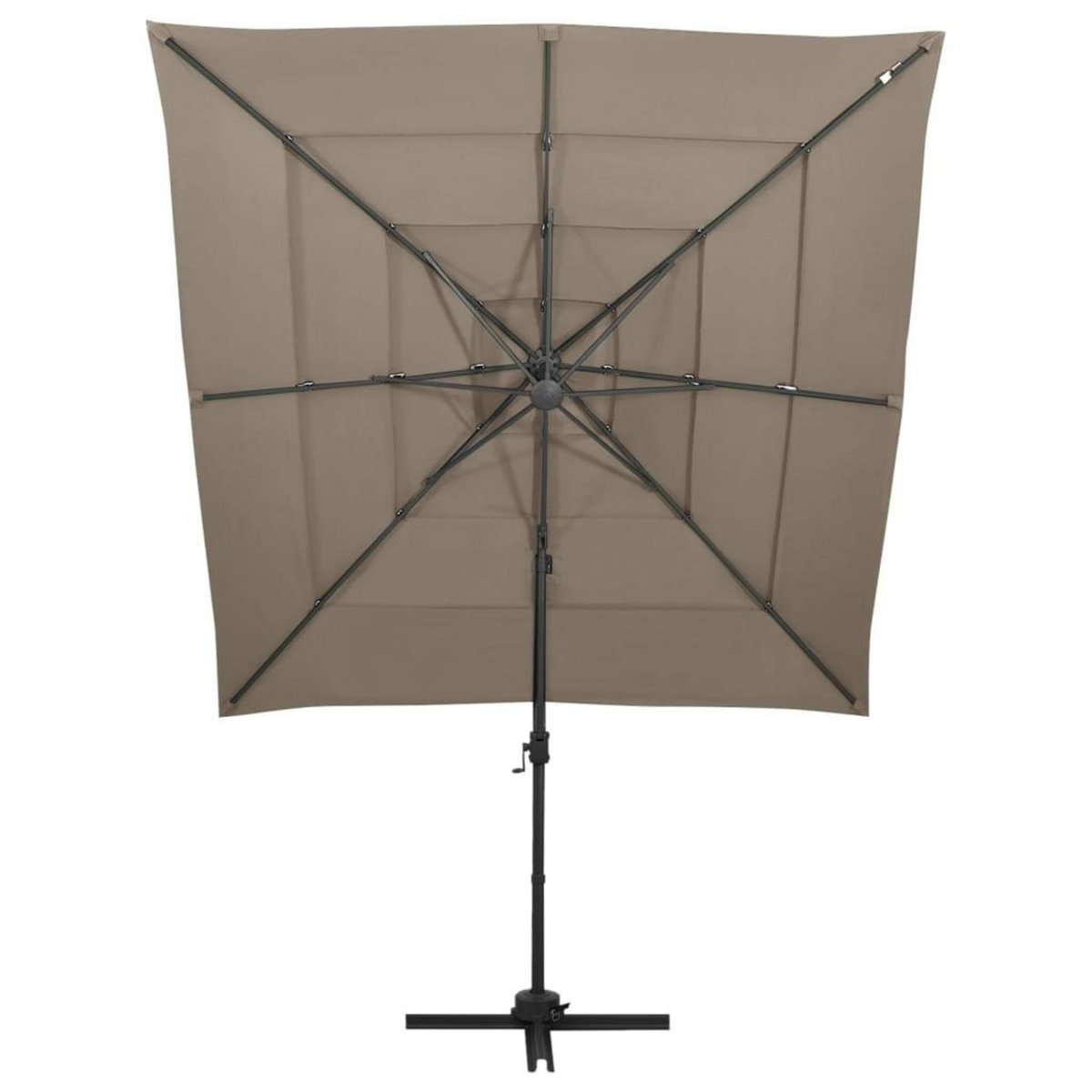 VIDAXL Parasol de jardin a 4 niveaux avec mat en aluminium taupe