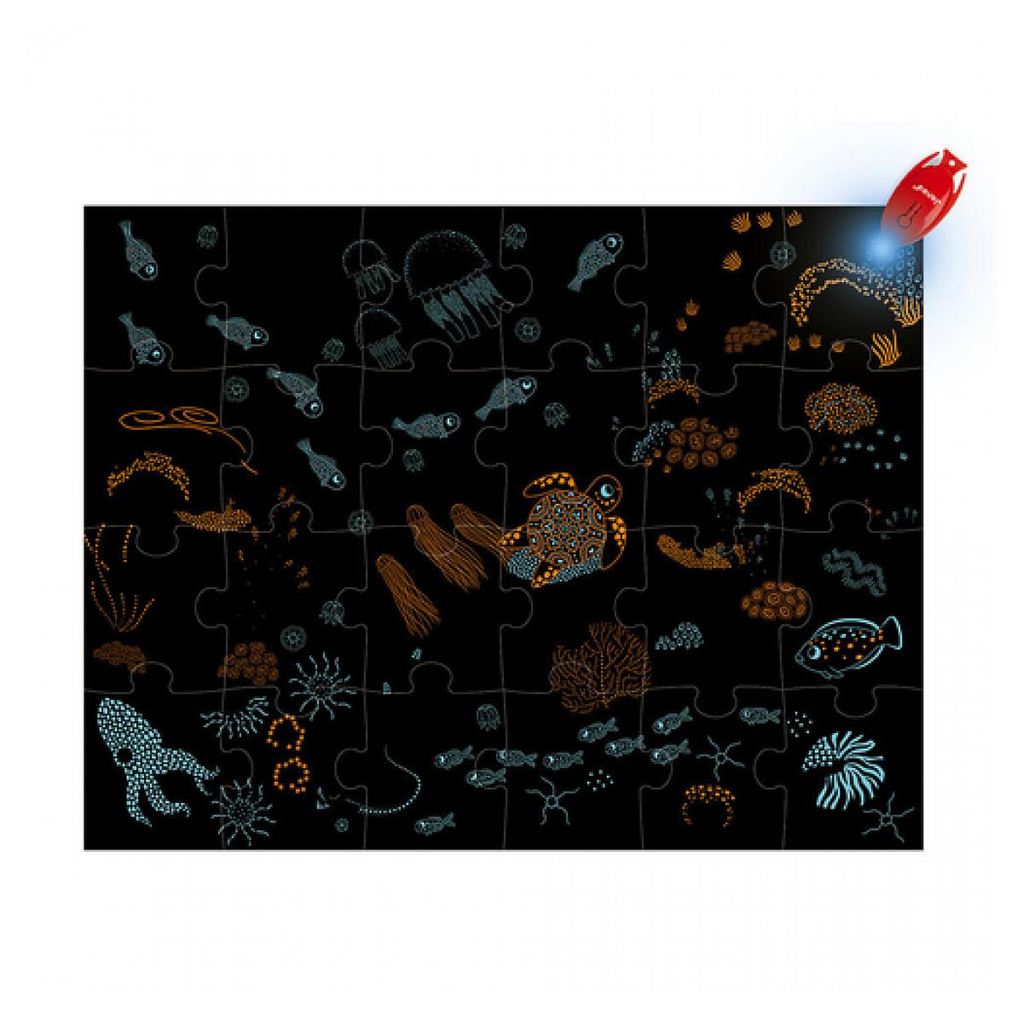 Voir la diapositive 4 : JANOD puzzle magique ocean avec lampe