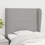 VIDAXL Tete de lit avec oreilles Gris clair 103x23x118/128 cm Tissu