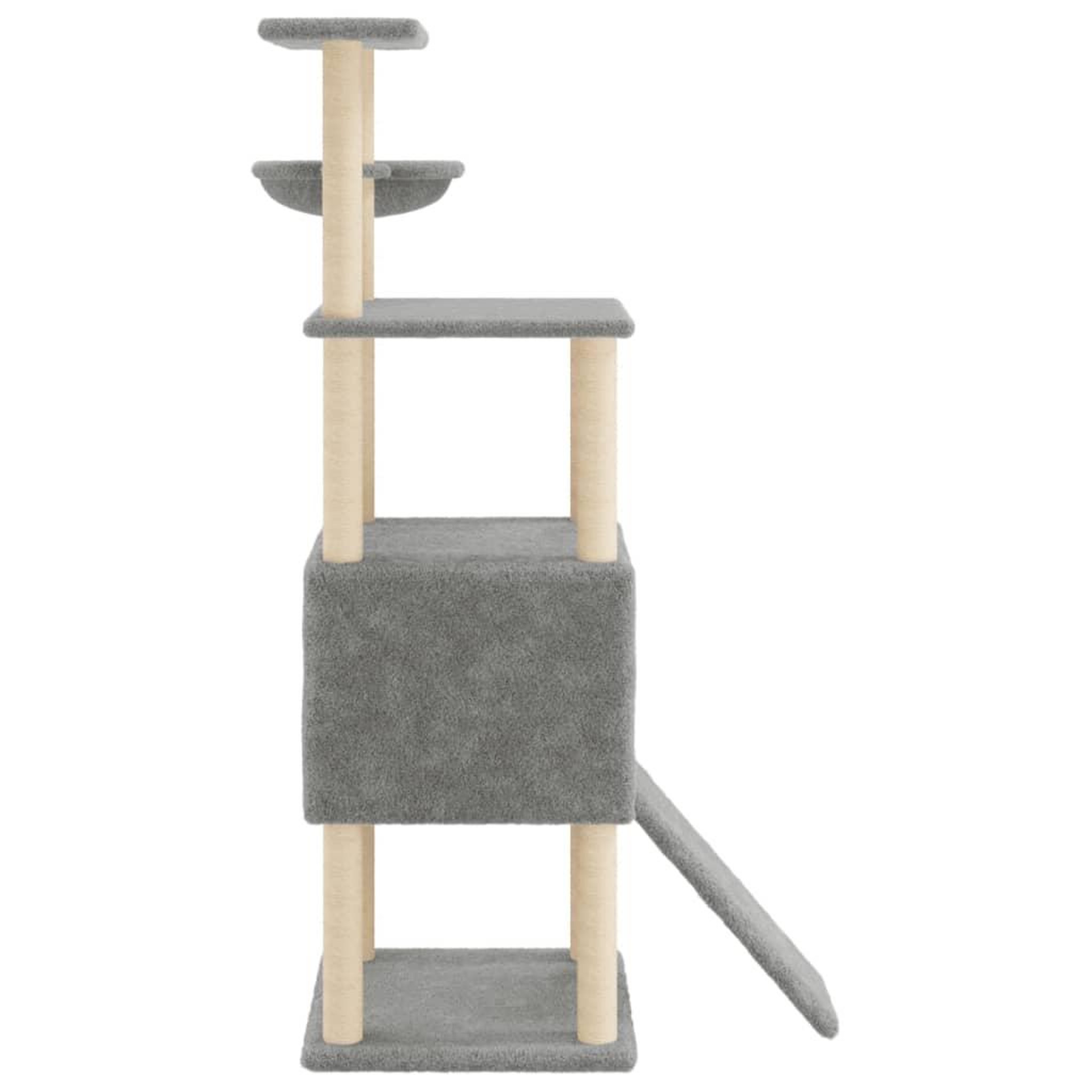 Voir la diapositive 5 : VIDAXL Arbre a chat avec griffoirs en sisal Gris clair 153 cm