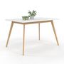 Voir la diapositive 5 : ID MARKET Table scandinave extensible rectangle INGA 4-8 personnes blanche 120-160 cm