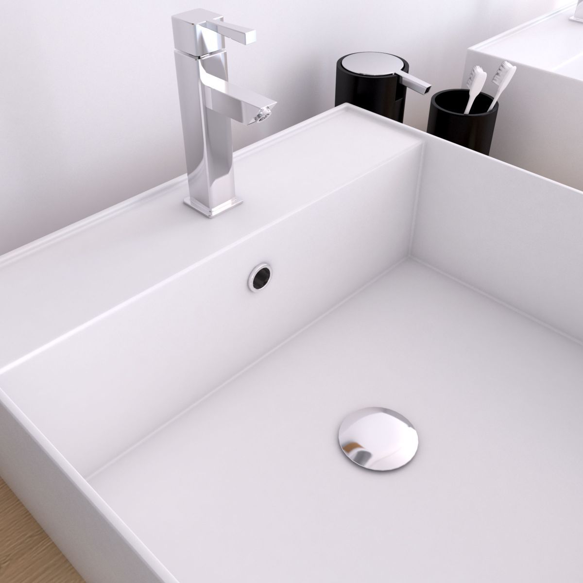 Aurlane vasque en céramique carrée Dark fjord