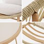 Voir la diapositive 3 : SWEEEK Set de 2 fauteuils de jardin avec table acier et rotin beige. 79x92x79cm - Narola