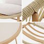 Voir la diapositive 3 : SWEEEK Set de 2 fauteuils de jardin avec table acier et rotin beige. 79x92x79cm - Narola