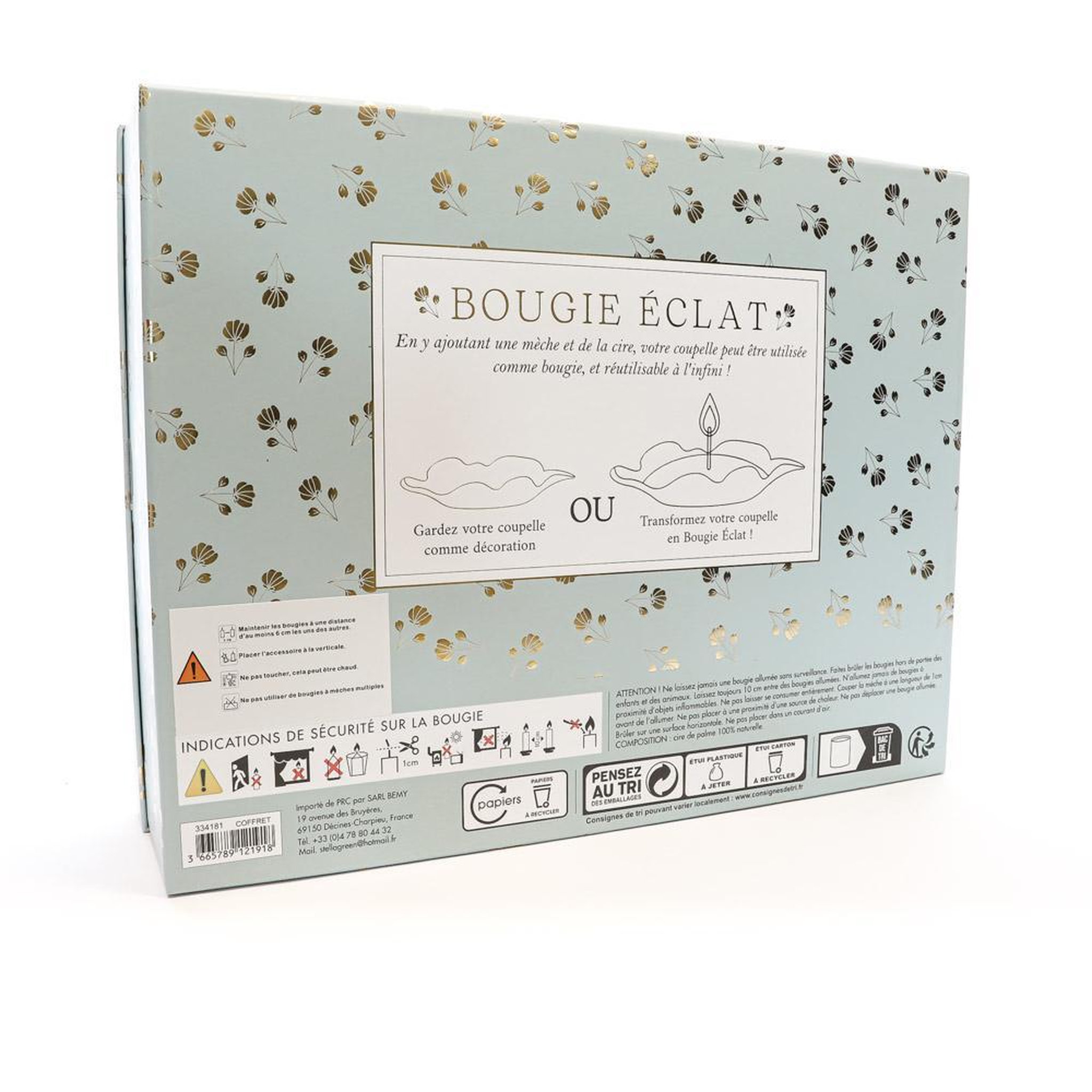 Voir la diapositive 4 : Stella Green Set coupelle feuille et cire perle magnolia